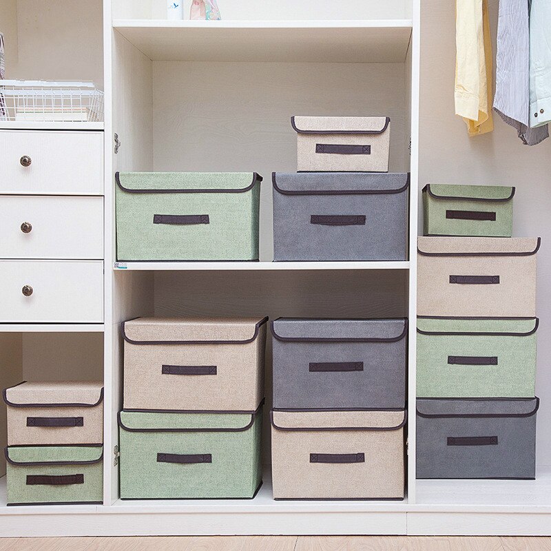 Non Woven Fabric Storage Box with Lids Household Toy Snacks Sundries Organizer Storage Boxes Basket Cloth Storage Organizer Box