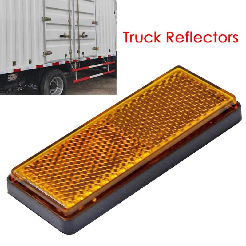 10 Stks/set Amber Oranje Stok Op Lijm Reflectoren Waarschuwing Mark Reflecterende Tape IP67 Voor Vrachtwagen