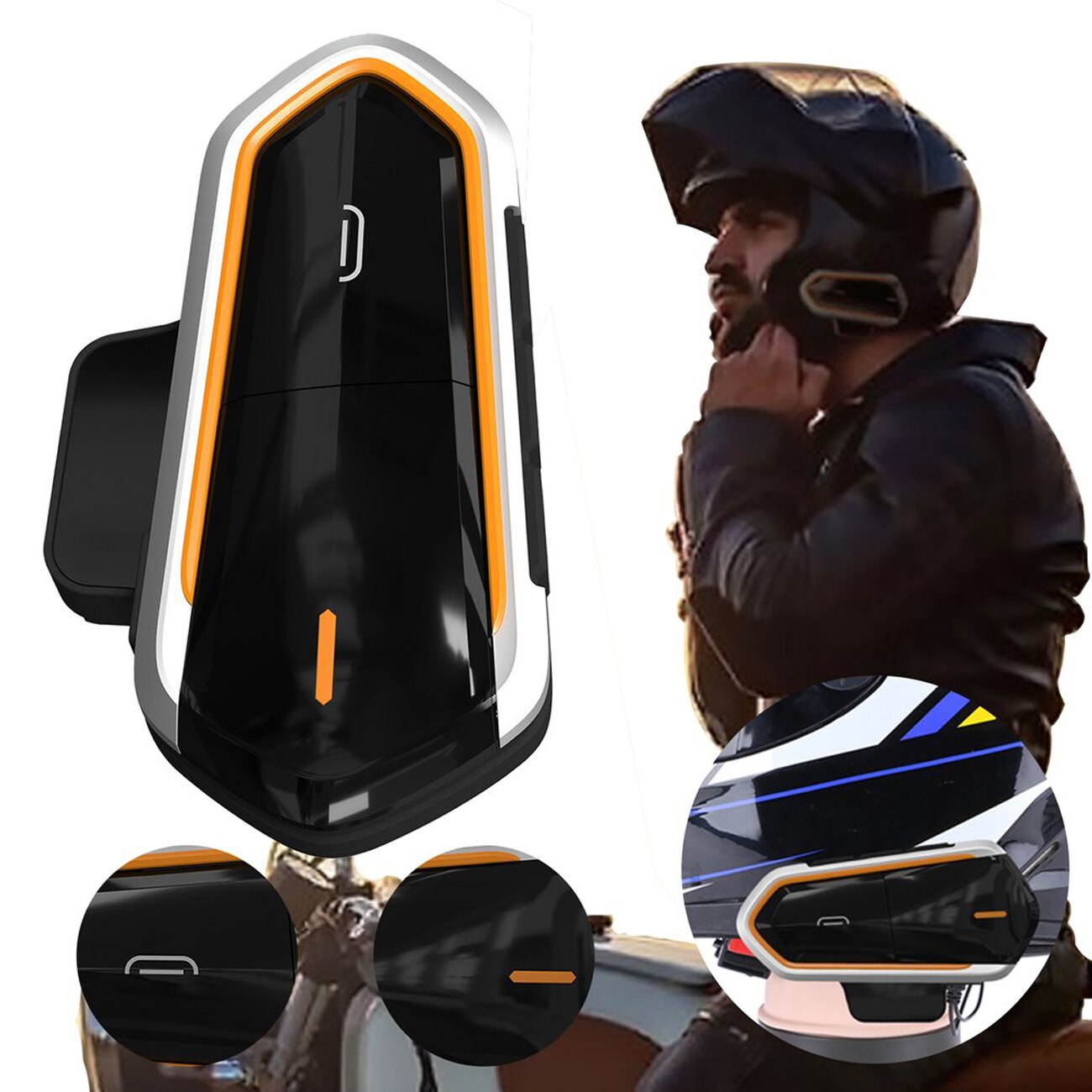 Motorcycle Intercom Helmet Bluetooth Headset BT Communicator Headphone Wireless Moto earpiece Transmitter Communication System