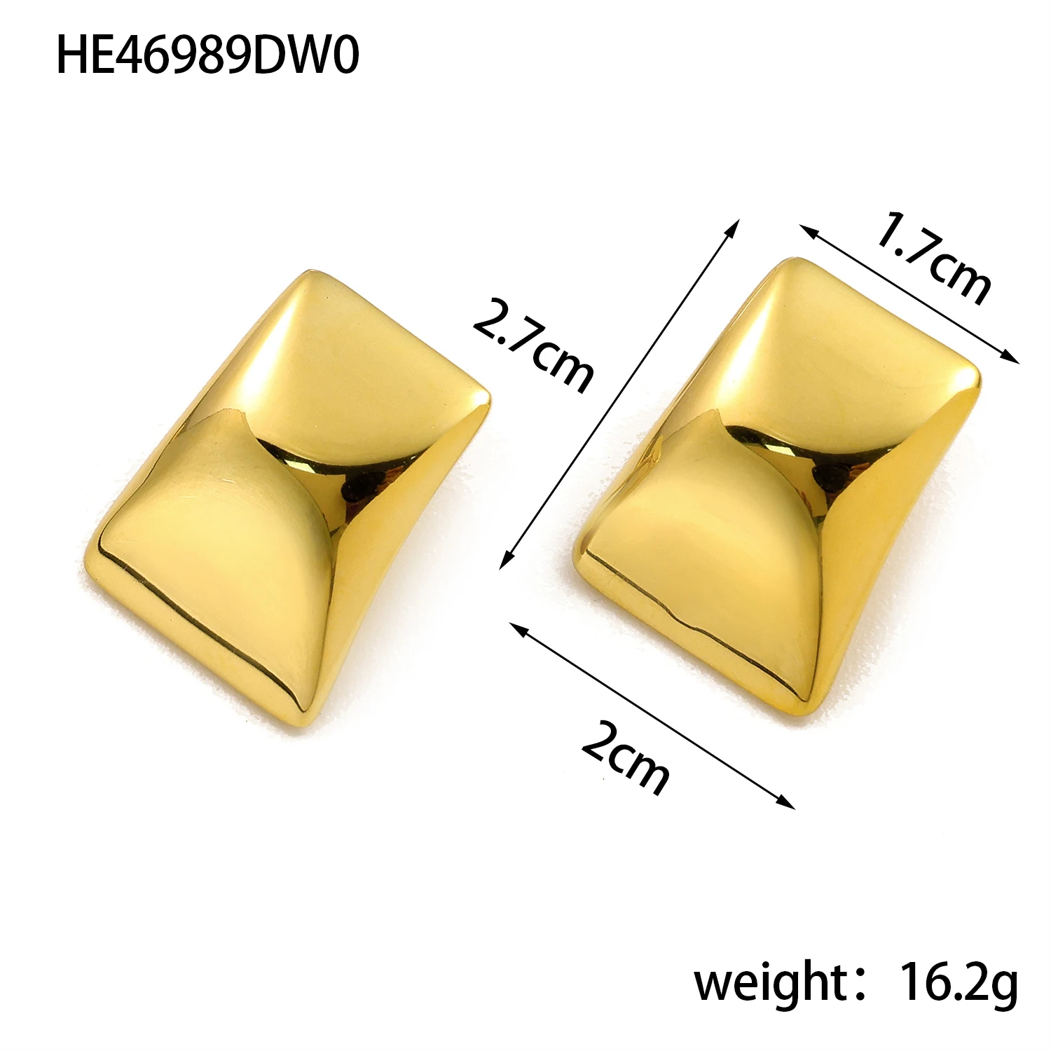 CARLIDANA Girls Jewelry Butterfly Earrings Vintage Stud Earrings Irregula 18k Gold Color Earrings Studs for Women: Pure Gold Color