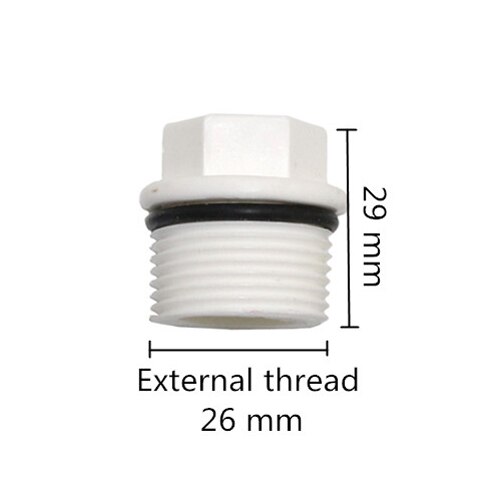 1/2 tommer 3/4 tommer 1 tommer udvendigt gevind endepropper skrue endehætter havevandingsrør rør pvc hul tætningsprop fitting 5 stk.: Ekstern tråd 26mm