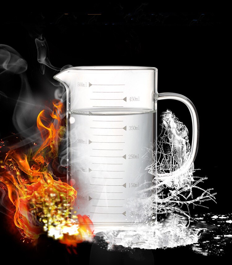 250ml-500ml glass gjennomsiktig målebeger kokeverktøy beholder målebeger som måler flytende baketøy kjøkkentilbehør