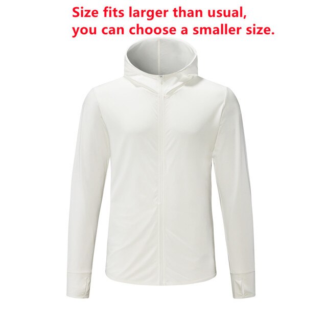 Kurtka rowerowa RION mężczyźni szybka sucha skóra płaszcz ochrony przeciwsłonecznej wodoodporne anty-uv cienkie ubrania lekkie męskie kurtki turystyczne: biały / EU Size-2XL