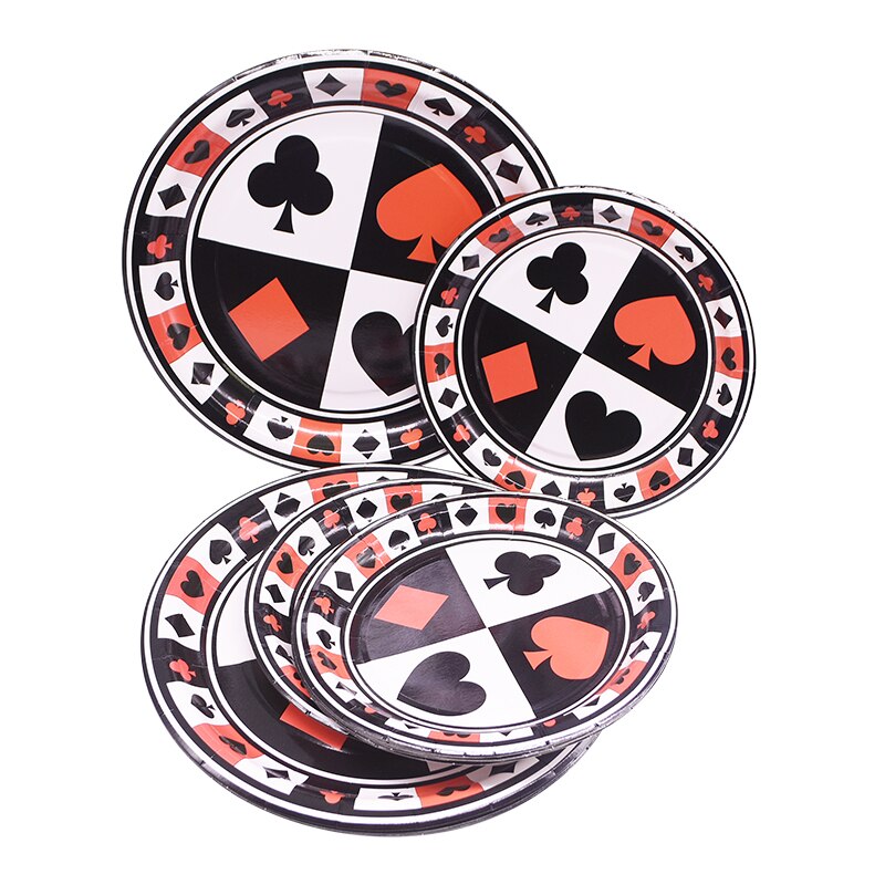 Poker Thema Party Wegwerp Servies Speelkaarten Confetti Papier Cup Plaat Servetten Banners Verjaardag Party Tablewares Supplies