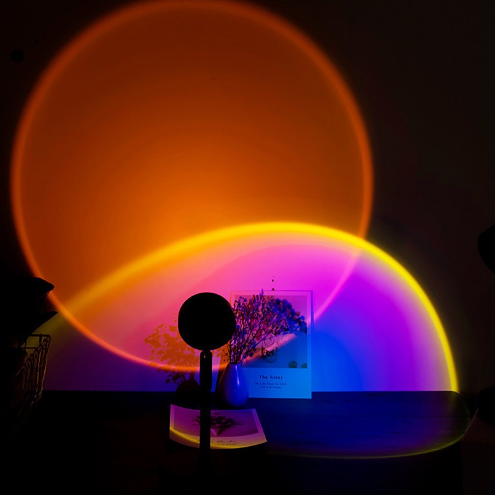 NEUE Sonnenuntergang Projektion Nacht Lichter Live Rundfunk Hintergrund Als Galaxis Projektor Atmosphäbetreffend Regenbogen Lampe Schlafzimmer Dekoration: Regenbogen