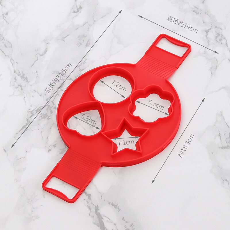 Stampo per pancake in silicone stampo per pancake a quattro fori stampo per uova fritte antiaderente riutilizzabile per cottura accessori da cucina: style1