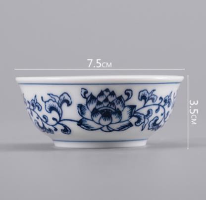 "kingteamall" porselens tekopp qinghua blå og hvit kina teawares teasets teatools: 65cc 3 stk