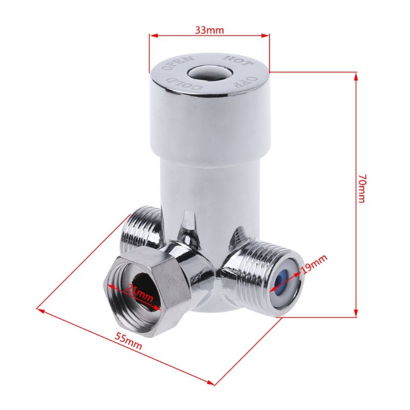 G1/2" & Cold Water Mixing Valve Thermostatic Mixer Two In & One Out