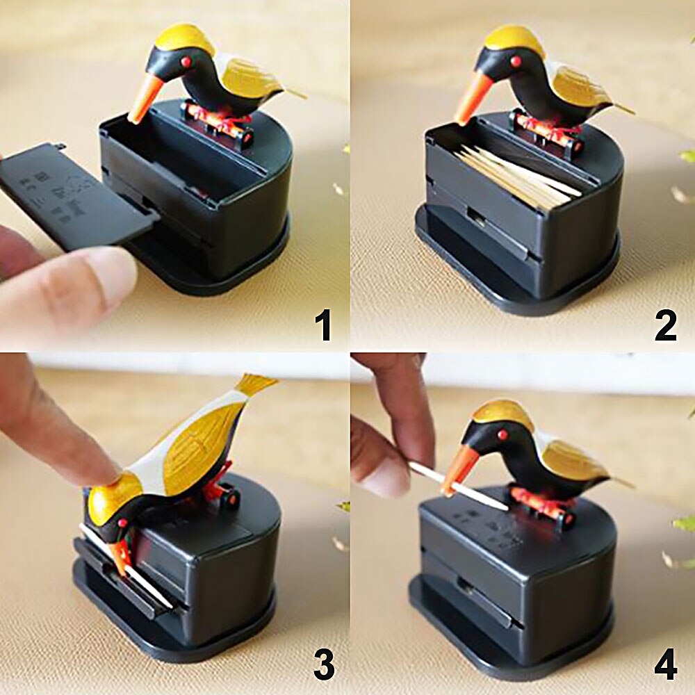 1Pc simpatico colibrì stuzzicadenti distributore automatico uccello stuzzicadenti scatola con stuzzicadenti pulizia denti segreto Stash Tandenstokers