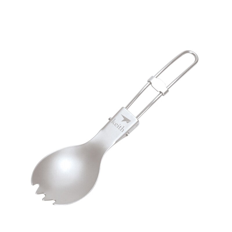 Keith Outdoor Titanium Vouwen Lepel Spork Mes Vork Vouwen Handvat Set Camping Bestek Puinhoop Kit Keuken Servies Draagbare