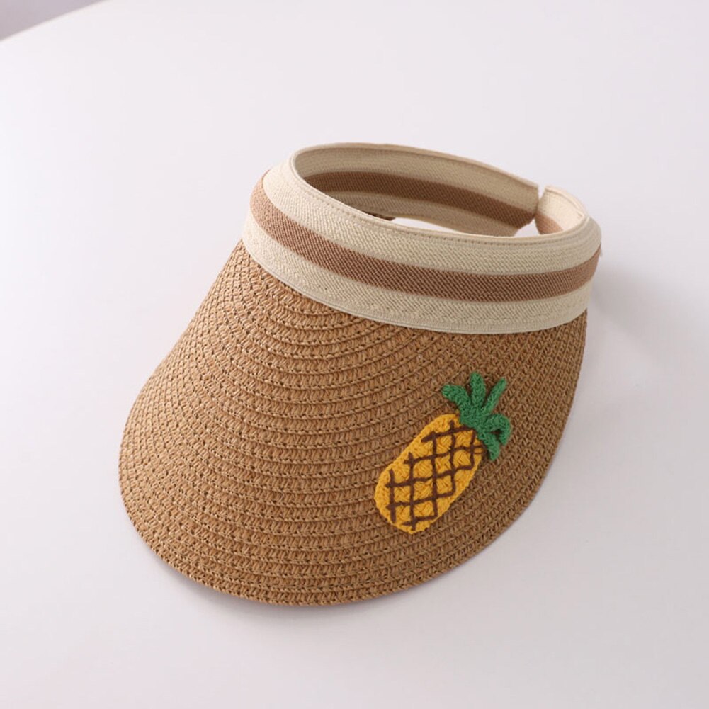 Sommar barn frukttryck bred brätte uv-skydd hatt topplös halmkeps solhatt barn solkeps halmkeps solhatt barn solkeps uv-skydd