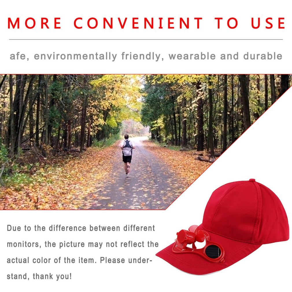Unisex Hat Fan Cooling Camping Hiking Sport Summer Baseball Outdoor Travel Cap with Solar Fan adult