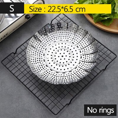 Steam Tray Stainless Steel Steamer Multifunction Kitchen Folding Rice Cooker Steamer General Steamer Steamed Bun Artifact: S-no Rings