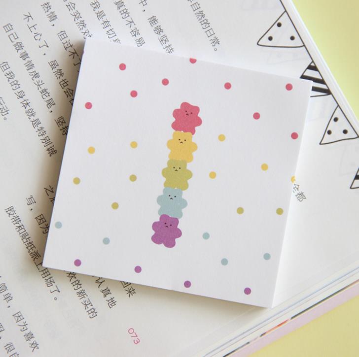 1 Pcs Kawaii Snoep Kleur Beren Bloem Hart Meisjes Papier Memo Pads Notepad Koreaanse Briefpapier Sticky Notes Bladwijzer: 4