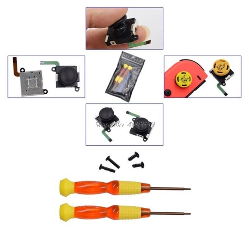 Zweierpack analog 3 djoy-con joystick-ersatz für nintendo, joy-con-switch, kompatibel mit linkem j-con-controller, vollständige ns-reparatur