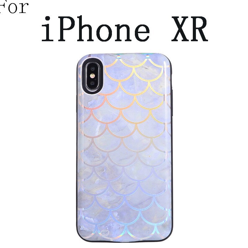 Slim Smart Battery Case for iPhone XR X XS 11 Pro Max 6 6 S 7 8 Plus SE Charging Power Bank snake skin fish scales pattern: XR-YL