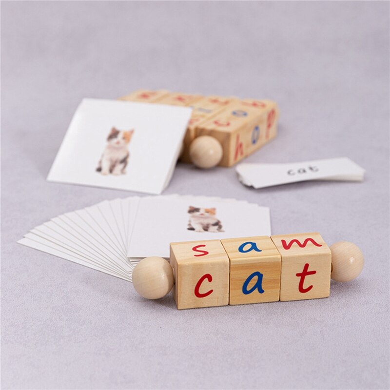Spelling Woord Game Alfabet Houten Educatief Speelgoed Kaart Houten Educatief Speelgoed Voor Kids