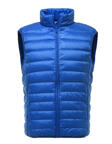 Vest Men Winter Duck Down Vest Mens Casual Sleeveless Jackets Ultralight 90% Vests Colete Masculino Men's Outwear Waistcoat: Blue / L