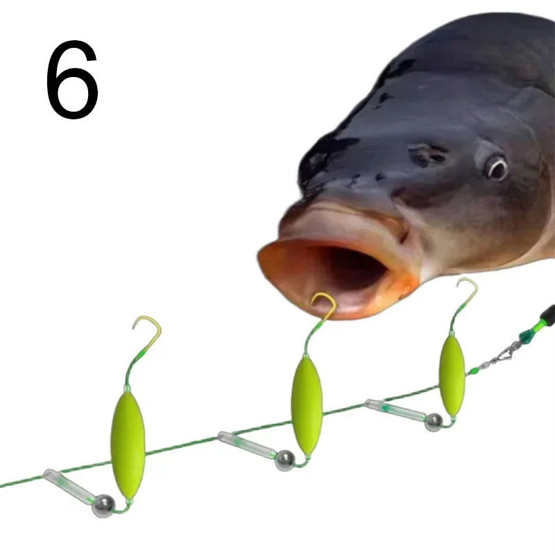 1Set Drei Reverse Haken Angeln Rig Anti-tangle Snag Beständig Split Haken Rig Süßwasser Salzwasser Angeln Zubehör: Burgunderrot