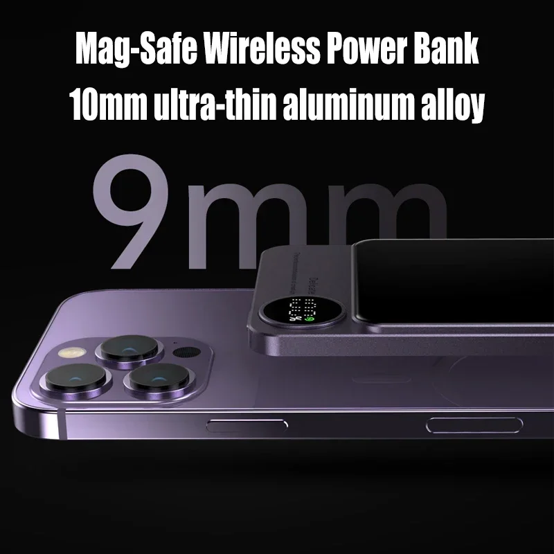 10000mAh Macsafe Magnetic Power Bank PD20W 15W Wireless Fast Charger External Auxiliary Battery Pack for Magsafe IPhone 15 14 13