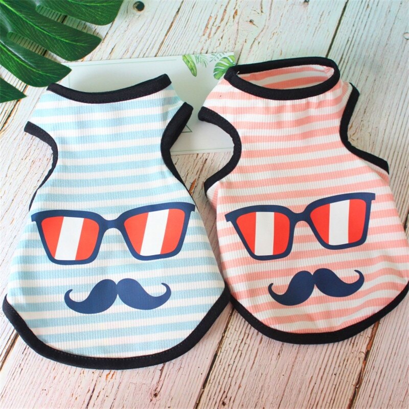 Gilet vêtements printemps-été pour chiens | Moustache pour animaux de compagnie, tenues d'animaux, vêtements Cool pour petits chiens, T-shirt doux, chiot chiens vêtements tendance