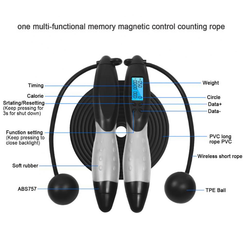 40%HOTSmart Digital Counter Bodybuilding Aerobic Exercise Fitness Jump Skipping Rope