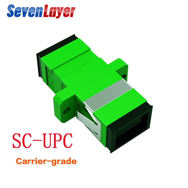 SC-SC flange Fiber Coupler APC Fiber Optic Adapter UPC Optical Simplex Mode SC-SC Fiber Flange PC Connector ftth: green 100 pieces APC