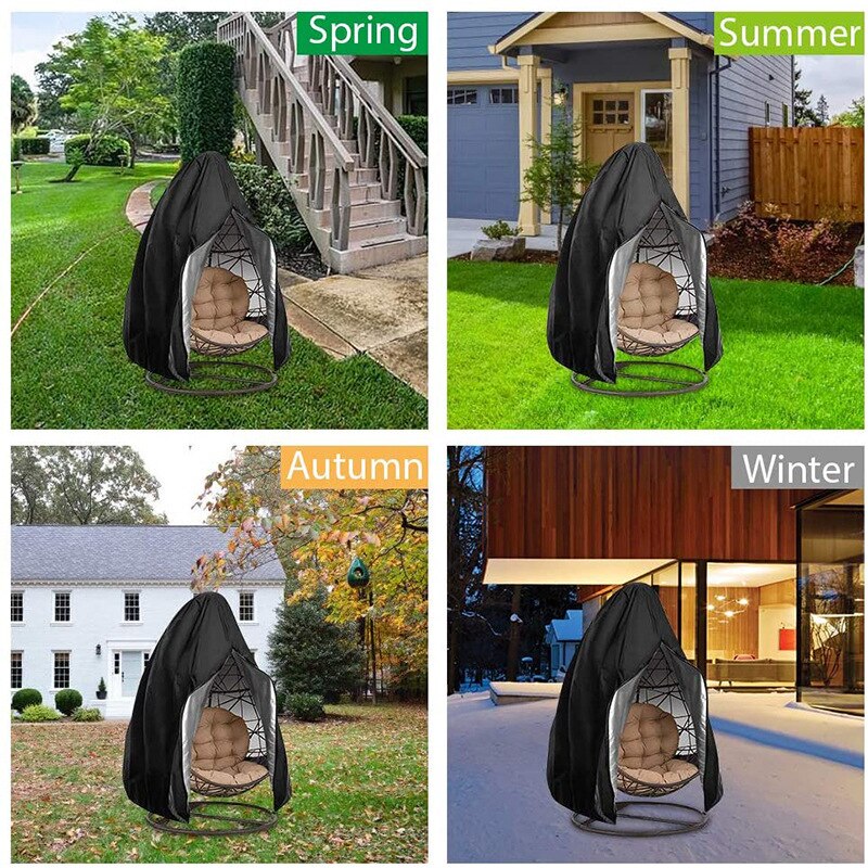 Outdoor Swing Eggshell Chair Dust Cover Garden Weave Hanging Egg Chair Seat Cover Anti-UV Waterproof Home Hanging Organizer