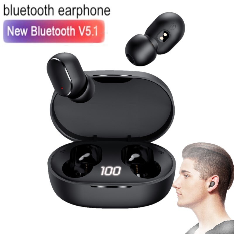 TWS E6S Bluetooth Earphones Wireless Earbuds Noise Cancelling Headset Sports Headphones For iPhone Xiaomi Redmi A6Lite
