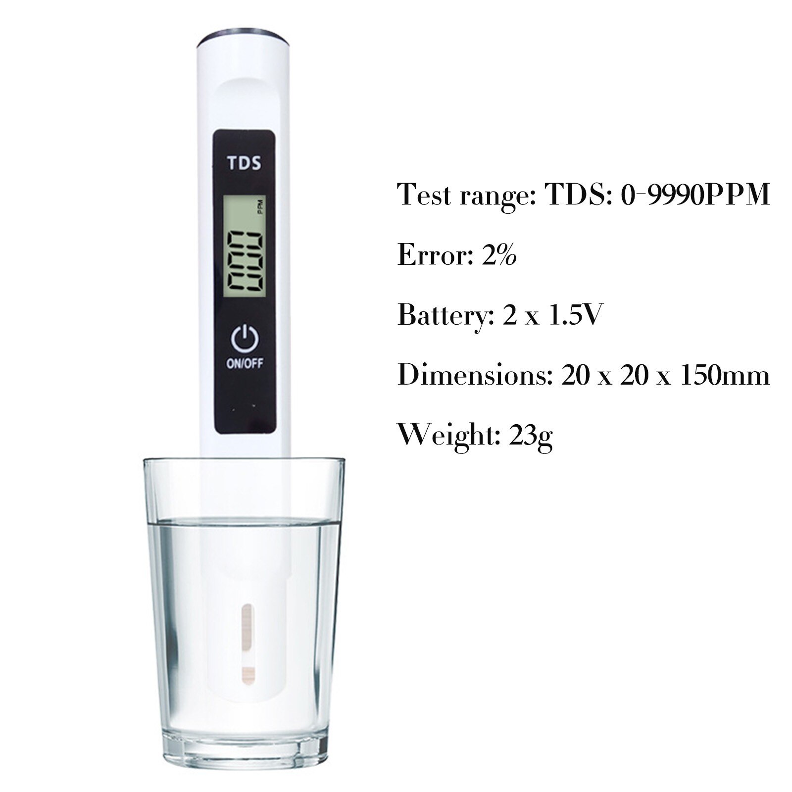 45@ Digital Meter Water Tester In 0-9990 Ppm Measurement Range Ppm Resolution Safe Drinking Water