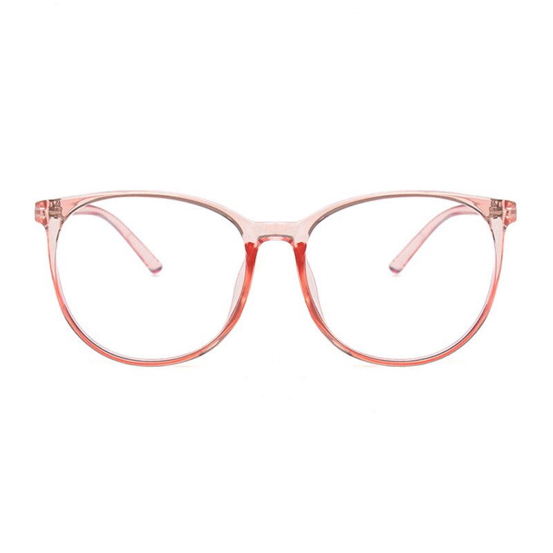 Oversized Round Horn Rimmed Eye Glasses Clear Lens Oval Frame Anti-Blue Anti Eyestrain Headache for Reading/Gaming LL@17