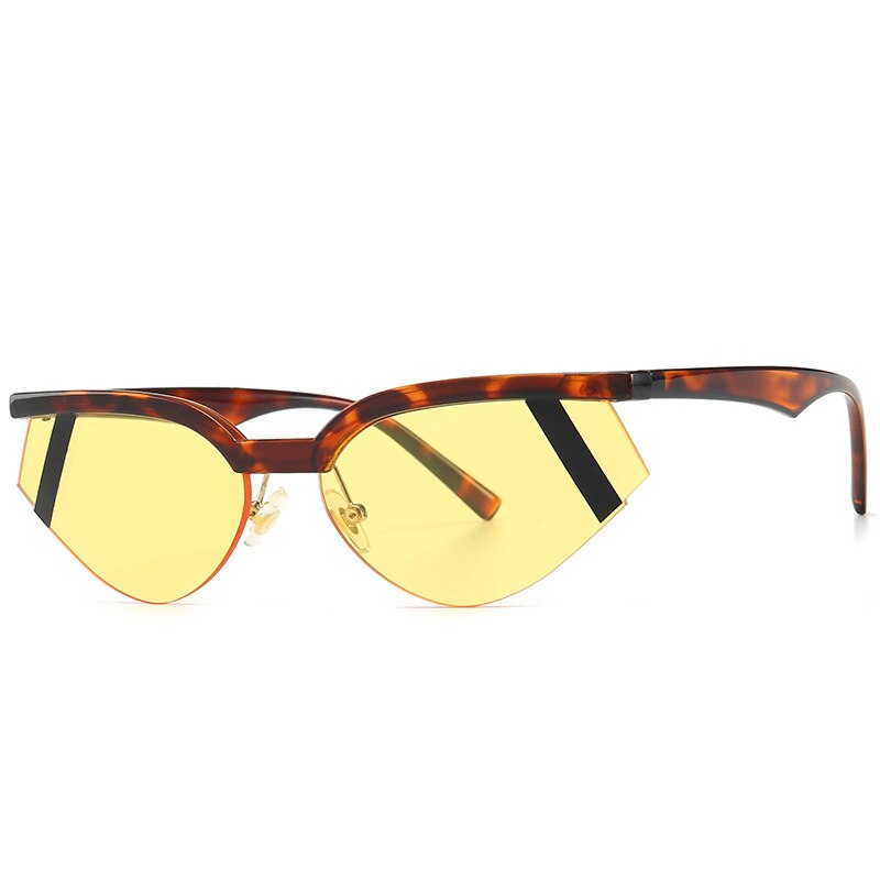 Yoovos Sexy lunettes de soleil yeux de chat femmes petit cadre à la en plastique Vintage lunettes de soleil pour femme UV400: Leopard Yellow