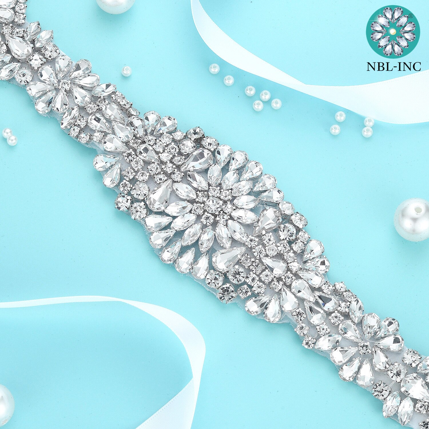(1PC) Rhinestone silver bridal belt wedding with crystal diamante wedding dress accessories sash belt for wedding dress WDD1048