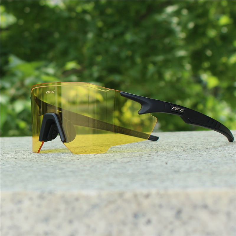 NRC gafas de sol de ciclismo 1 lente UV400 TR90 gafas deportivas para bicicleta MTB bicicleta de montaña pesca senderismo gafas para hombres y mujeres: Caqui oscuro