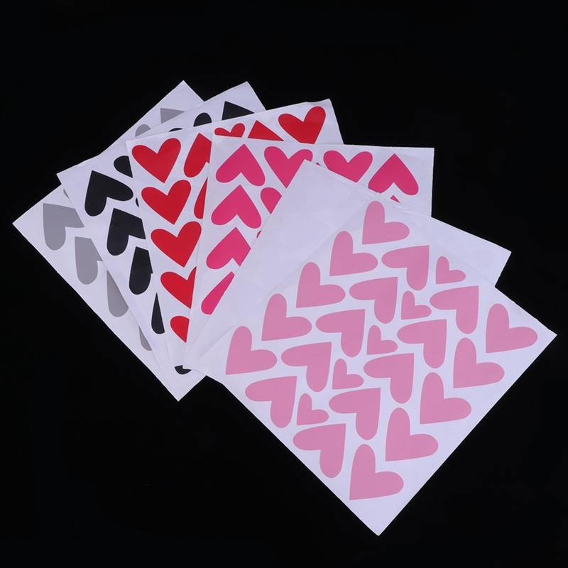 25 Pcs Love Heart Stickers PVC Self-Adhesive Romantic Valentines Day Wall Decals Decoration For Living Room Dining Room Bedroom