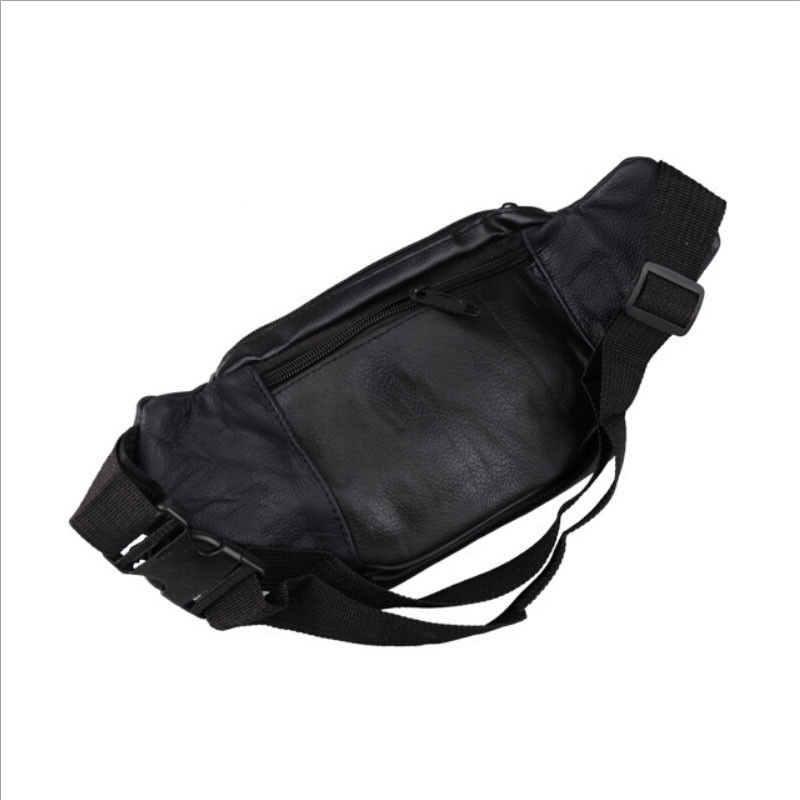 Mænd olie voks retro læder bæltetaske bærbar rejse udendørs solid lynlås bælte fanny pack talje taske