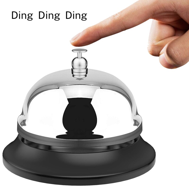 Grande sino, 10cm polegadas de diâmetro, sino de mesa com estrutura à prova de ferrugem do metal, mesa, hotel, escola, sino do serviço do restaurante, t