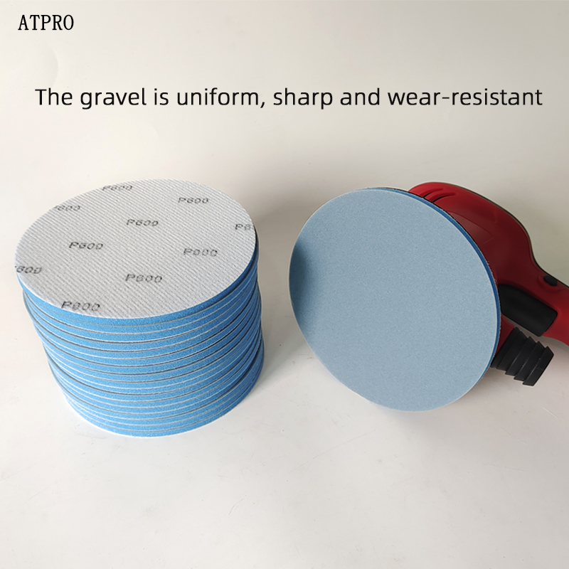 20 Pieces Per Box Blue 6-inch Sponge Sandpaper Round Flocking Sandpaper Sheet Car Polishing 400-3000 Grit
