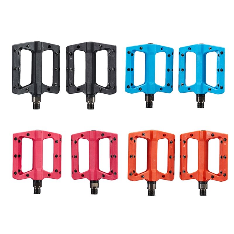 Mountain Bike Pedals 3 Bearing Non-Slip Lightweight Nylon Fiber Bicycle Platform Pedals for BMX MTB 9/16Inch