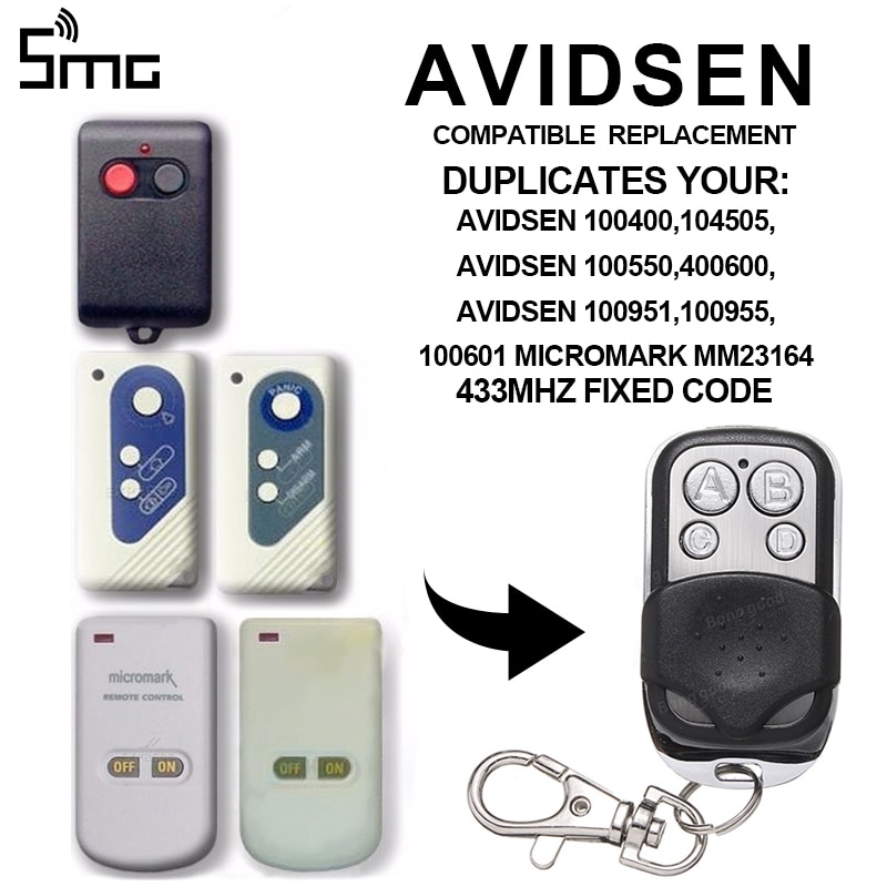 Code de roulement à distance pour télécommande, pour AVIDSEN 104251, 104250, 104257, 104350, 100400, 104505, 100500, 400600, 433.92MHz