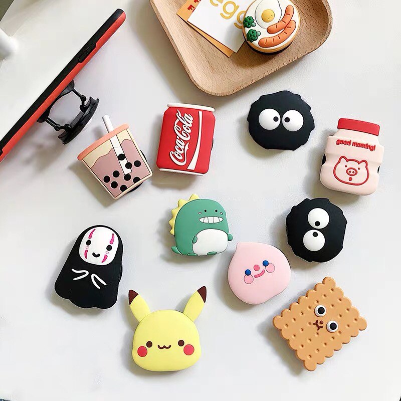 Cartoon Cute Airbag Mobile Phone Holder Silicone Stretch Folding Lazy Mobile Phone Holder Finger Ring Holder