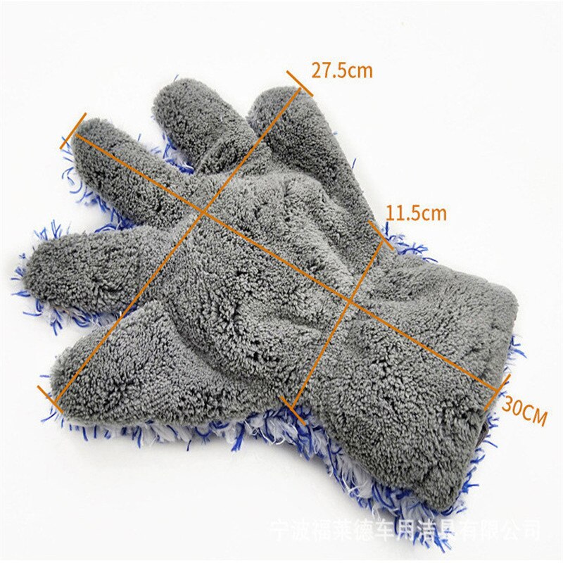 1 Pcs Coral Fleece Car Washing Gloves Multi-Used Soft Automobiles Cleaning Gloves Auto Detailing Cleaning Tools Supplies