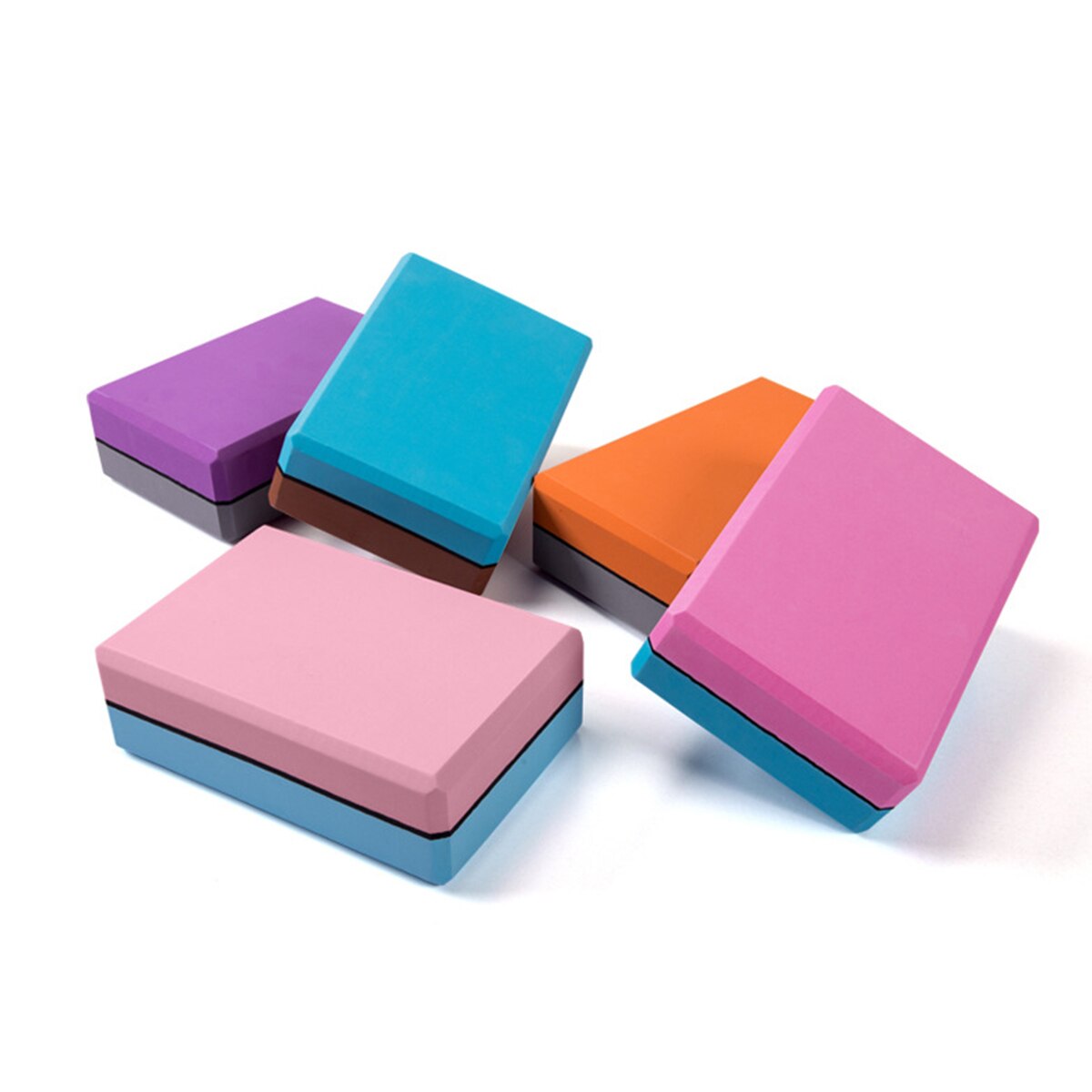 Multi-Purpose Exercise Fitness Yoga Block Bicolor EVA Brick Improve Stretching Flexibility Balance For Posture Adjuster Pilates