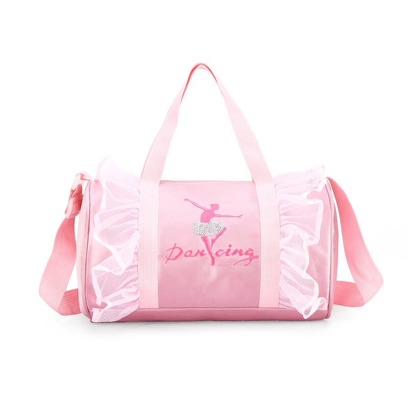 Rosa para niños, bolsas de encaje de Ballet para mujeres, deportes de Ballet, Yoga, baile, bolsa gimnástica para chicas, bolso cruzado de gran capacidad