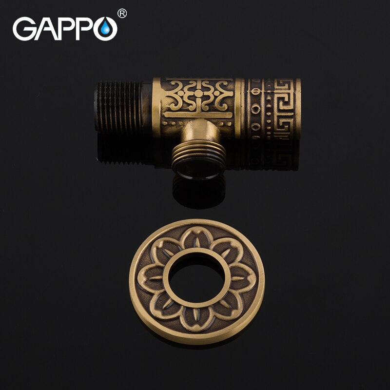 GAPPO Flush Valves 1/2"Antique Brass Angle Stop Valve Shut Off Water ...