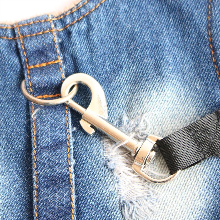 Nyaste hund sele väst för fransk bulldog mops denim sällskapsdjur bröstband sele för hundar väst gå ledning koppel set 10e