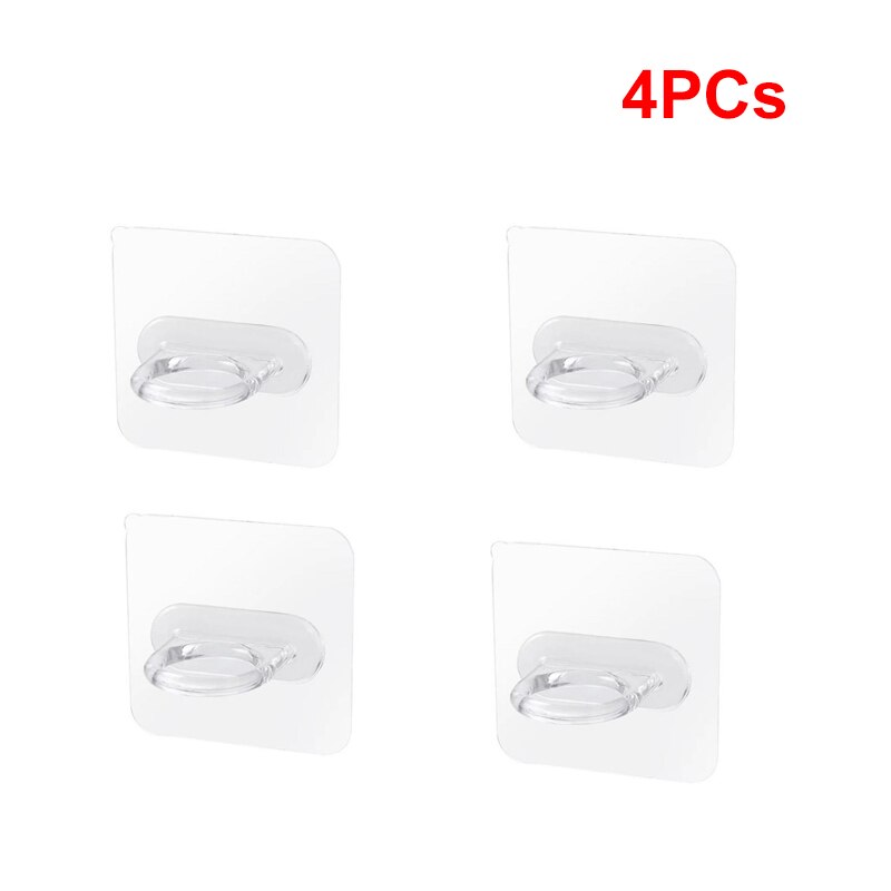 Wall Mounted Self-Adhesive Shampoo Bottle Shelf Liquid Soap Shower Gel Organizer Hook Holder Shelves Hanger Bathroom Accessories: 4PCs