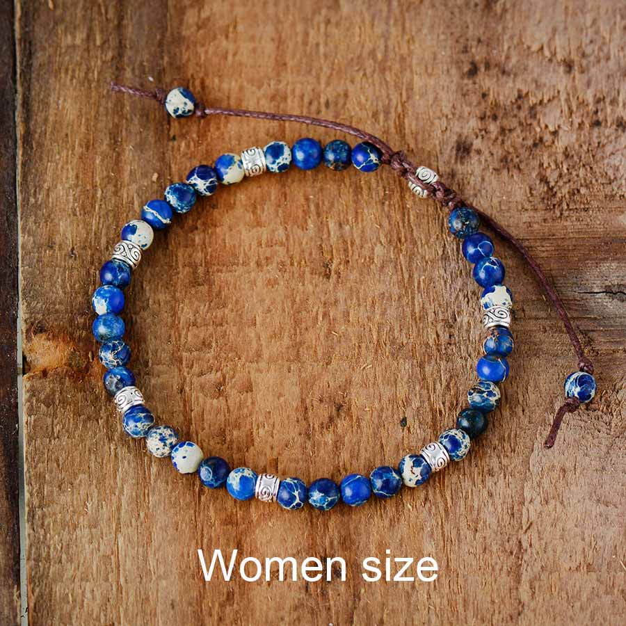 Premium Kralen Armbanden Steen Japser Fancy Vriendschap Armbanden Liefhebbers Koppels Yoga Armband Sieraden: Blue Women