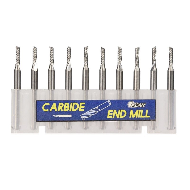 10 CNC-Fräser 3,175mm Schaft – 2-flutig, Nano-Blau Beschichtet, 12-32mm, Für Holz, MDF, Kunststoff