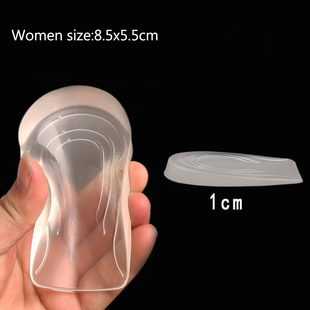 1 Pair Silicone Heel Cup Pad Support Spur Insole Foot Orthotic Plantar Cushion Foot Care Tools Walking Anti-fatigue: Women-1cm